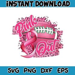 pink out leopard football pink ribbon png