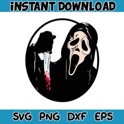 horror ghost face bloody knife scream svg