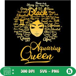 aquarius queen birthday black queen svg