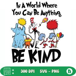 in a world you can be anything be kind svg