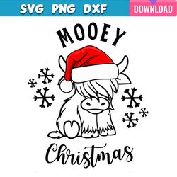 funny mooey christmas with santa hat svg bundle