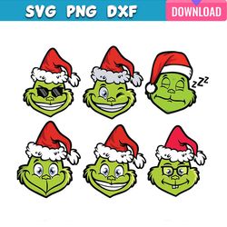 funny grinch face christmas vibe svg bundle bundle