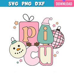 picu nurse pediatric christmas vibes svg bundle for