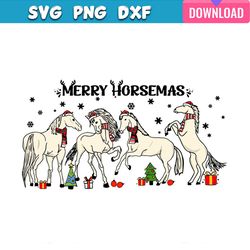 merry horsemas funny christmas santa hats svg bundle