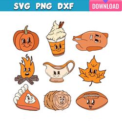 vintage fall thanksgiving foods svg bundle graphic