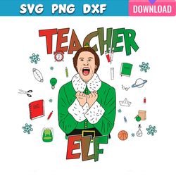 funny teacher elf christmas vibe svg bundle