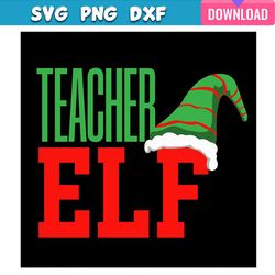 vintage teacher elf christmas hat svg bundle