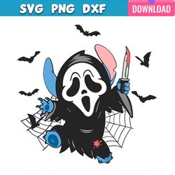 stitch scream halloween ghost face svg bundle graphic