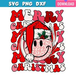 retro merry christmas smiley face svg bundle graphic