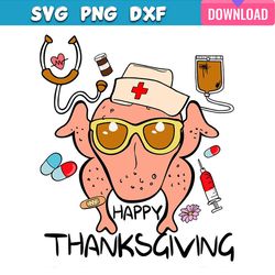 happy thanksgiving turkey nurse svg bundle graphic