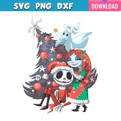 cute jack and sally christmas tree png sublimation