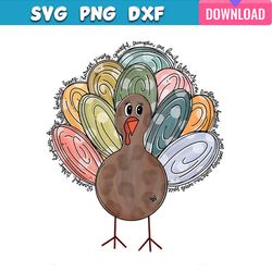 cute turkey fall thanksgiving png sublimation