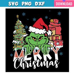 merry christmas grinchy santa hat svg bundle graphic