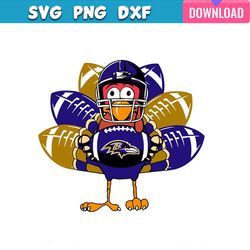 baltimore ravens turkey thanksgiving svg bundle graphic