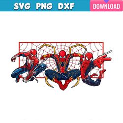 three spiderman marvel movie png sublimation