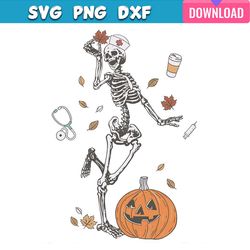 funny nurse svg bundle halloween skeleton with nurse hat svg bundle