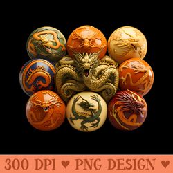 reimagined dragon balls from dragon ball z - unique sublimation patterns