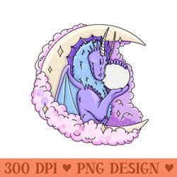 moon dragon with crystal ball - sublimation graphics png