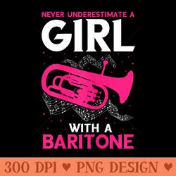 baritone girl saxophonist marching band euphonium saxophone - sublimation printables png download