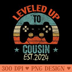 i leveled up to cousin est 2024 2024 baby announcement - png download