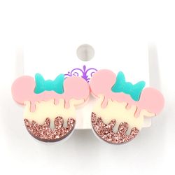 1pair new product cn stud earring for women mouse head ice cream cute acrylic jewelry