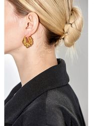earrings female high sense versatile personality fashion light luxury retro gold earbuckle elegant temperament earrings
