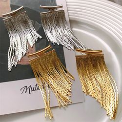 geometric curved tassel pendant female earrings temperament simple design sense of ear accessories