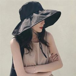 women's summer sun protection hat - korean style, wide brim fisherman hat, lightweight, uv shield