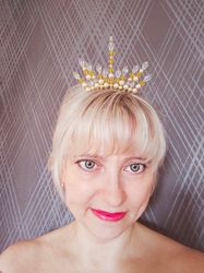 crystal crown, yellow,transparent tiara,rays of sparkling sun,tiara for wedding,wedding tiara for bride,wedding headband