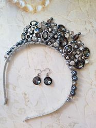 tiara set with sonata earrings, crystal crown