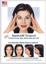 instant face, neck and eye lift (dark hair) facelift tapes & bands secret lift