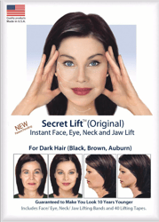 Instant Face, Neck and Eye Lift (Dark Hair) Facelift Tapes & Bands Secret Lift