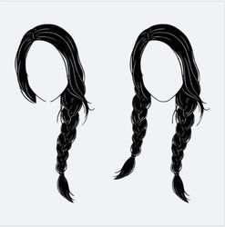 hair braided svg, braids set svg, woman hair braid svg, braided hair svg, woman braided hair svg