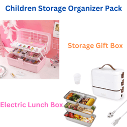 children hair accessories storage gift box & electric lunch box pack(us customers)