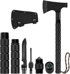 survival hatchet & camping axe with fixed blade knife combo set, full tang tactical axe for outdoor(us customers)