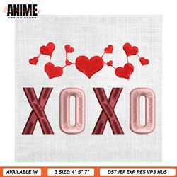 xoxo valentine day heart doodle embroidery