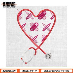 nurse day stethoscope valentine doodle embroidery