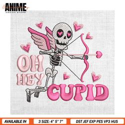 oh hey cupid skeleton funny valentine day embroidery