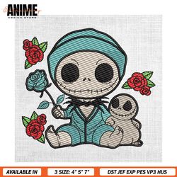 nightmare before christmas jack skellington nurse day embroidery