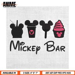 mickey bar disney snacking tour design embroidery