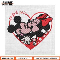 perfect pain mickey minnie valentine couple embroidery