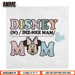 disney mom minnie mouse embroidery design