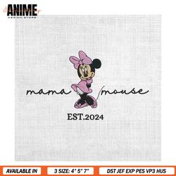 mama mouse est 2024 minnie mother day embroidery