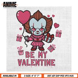 be my valentine killer pennywise embroidery