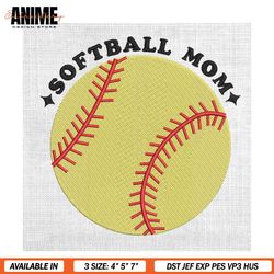 softball mom sport mother day embroidery