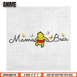mama bear winnie the pooh butterfly embroidery