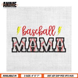 baseball mama thundering sport mother day embroidery