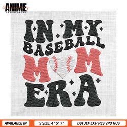 in my baseball mom era mother day love embroidery