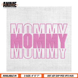 mommy pink mother day embroidery