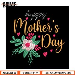 happy mother day design embroidery